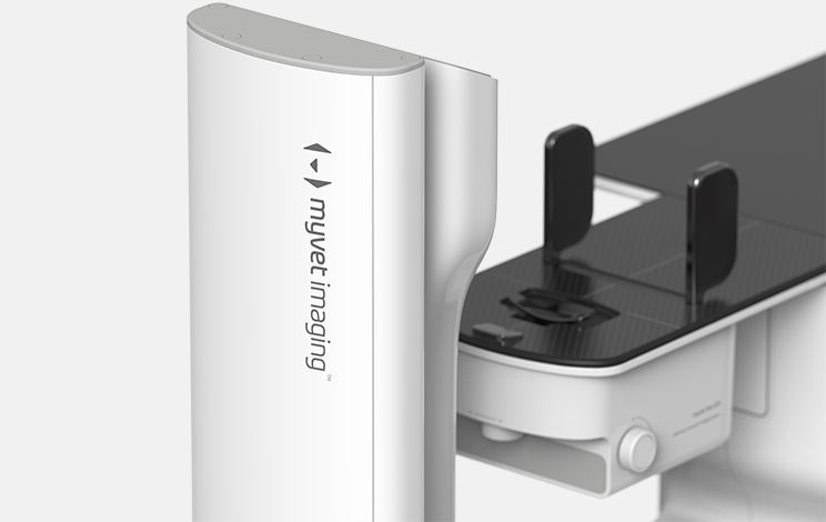 A white and black device that says myvet imaging on it