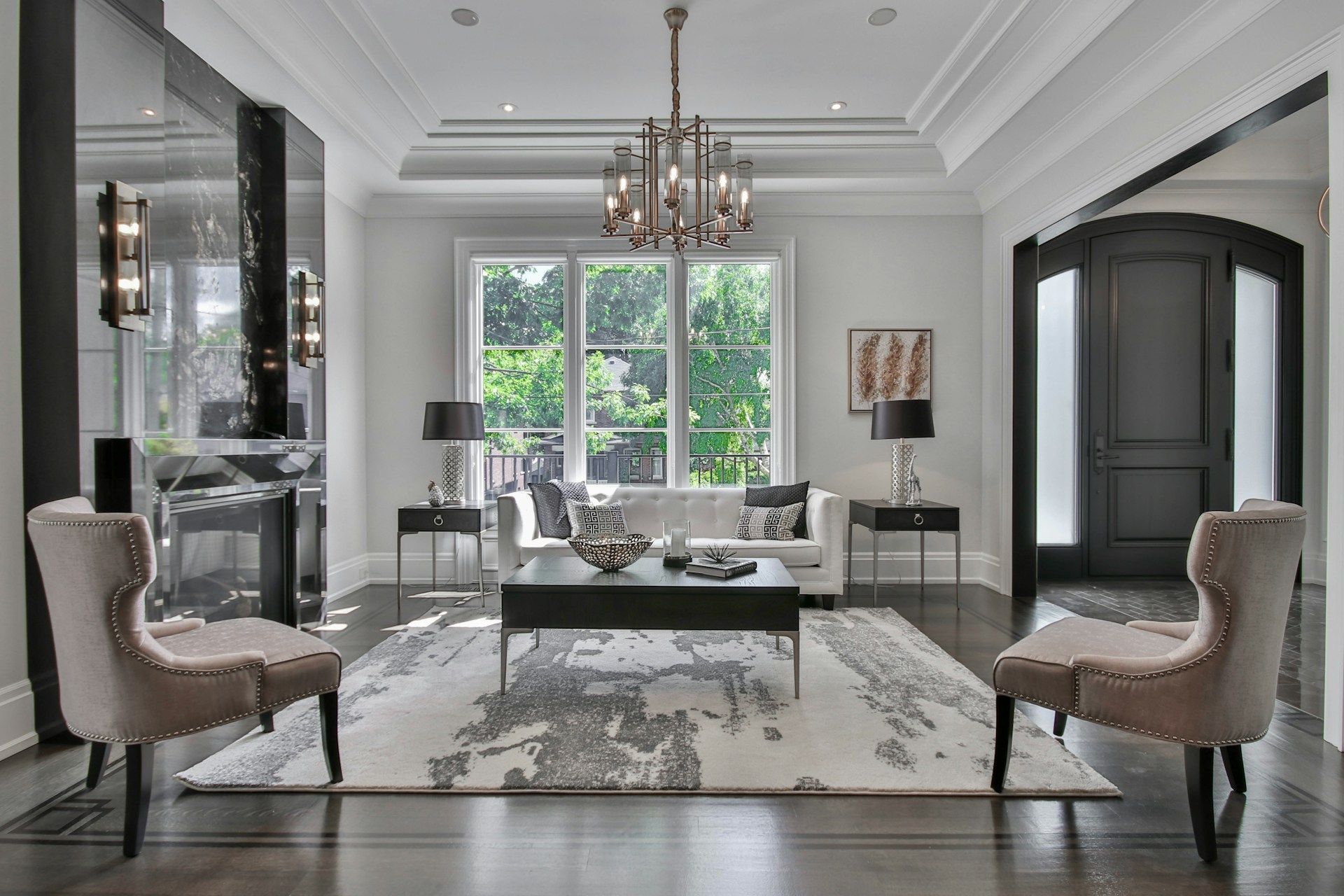 home with chandelier
