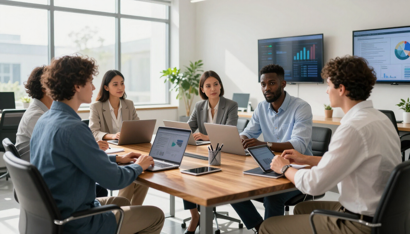 Business team collaborating