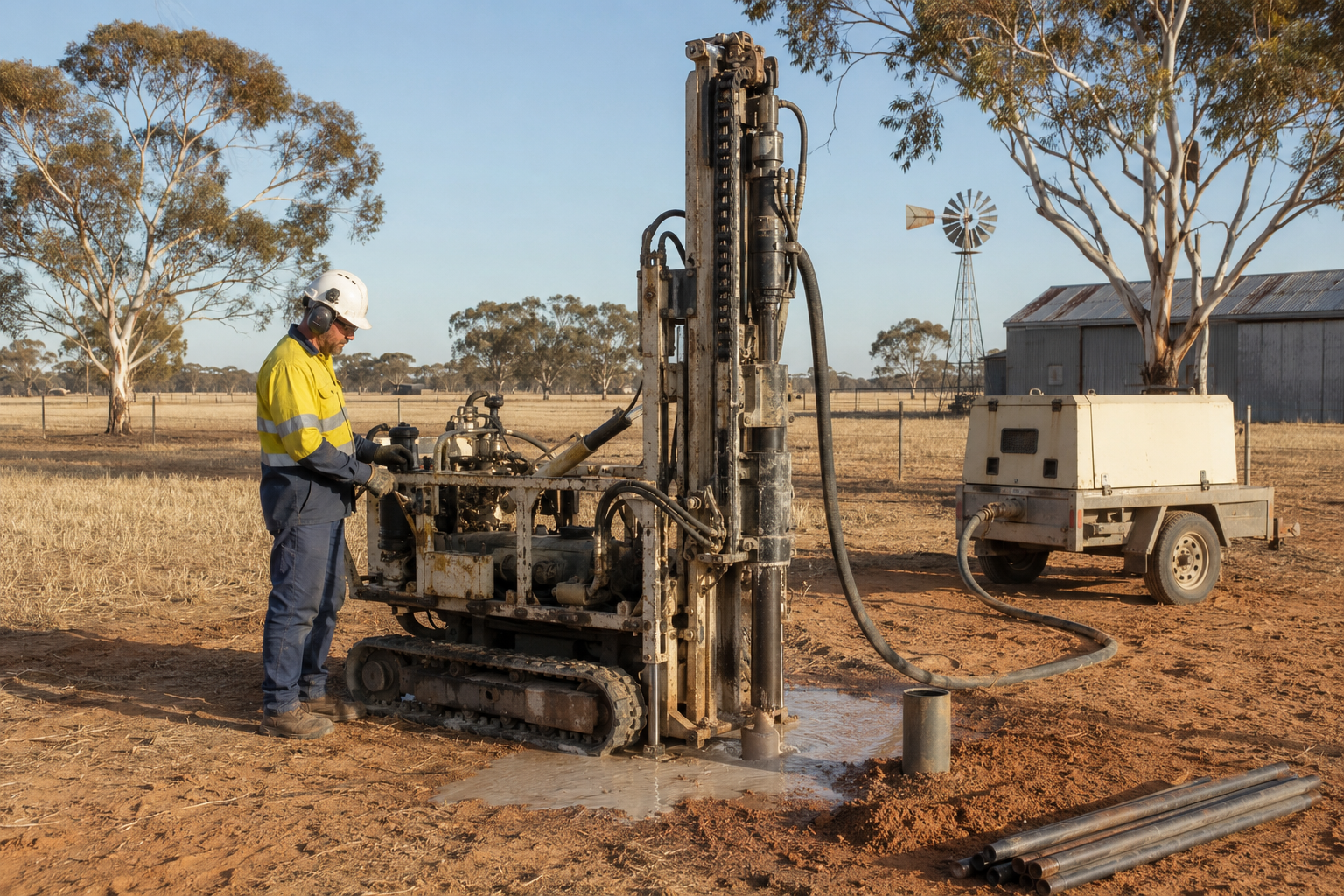 Water bore drilling