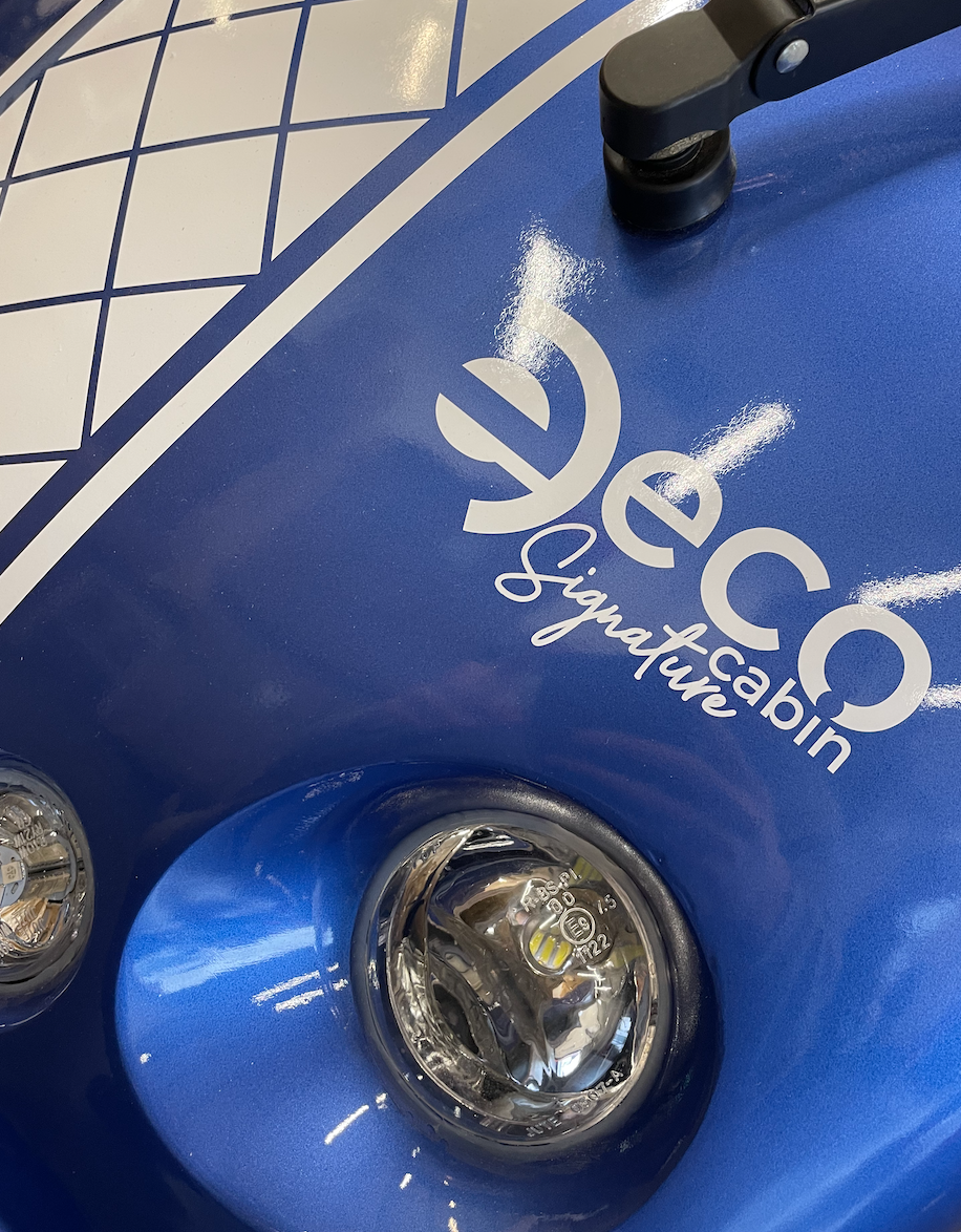Dark Blue & White Cabin Scooter