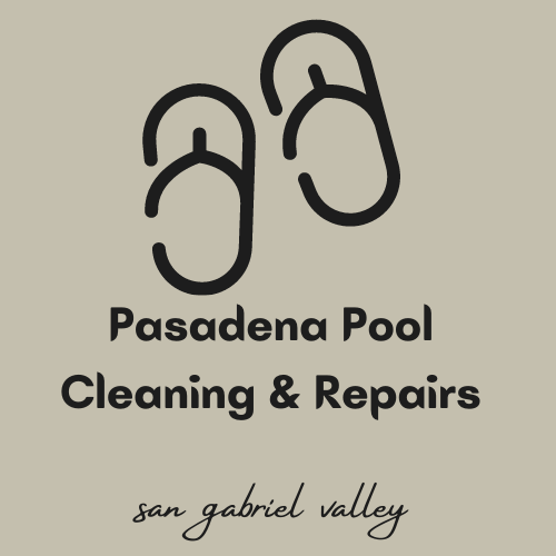 Logo for Pasadena Pool Cleaning & Repairs featuring flip-flop graphic and 