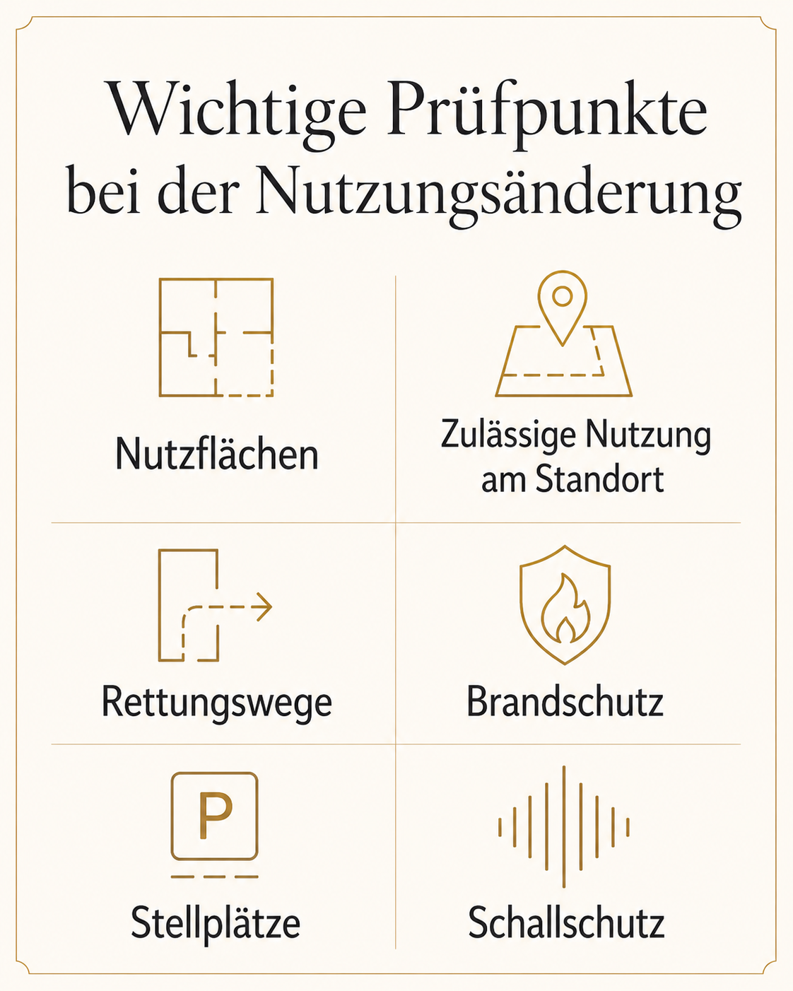 Nutzungsänderung - wichtige Prüfpunkte