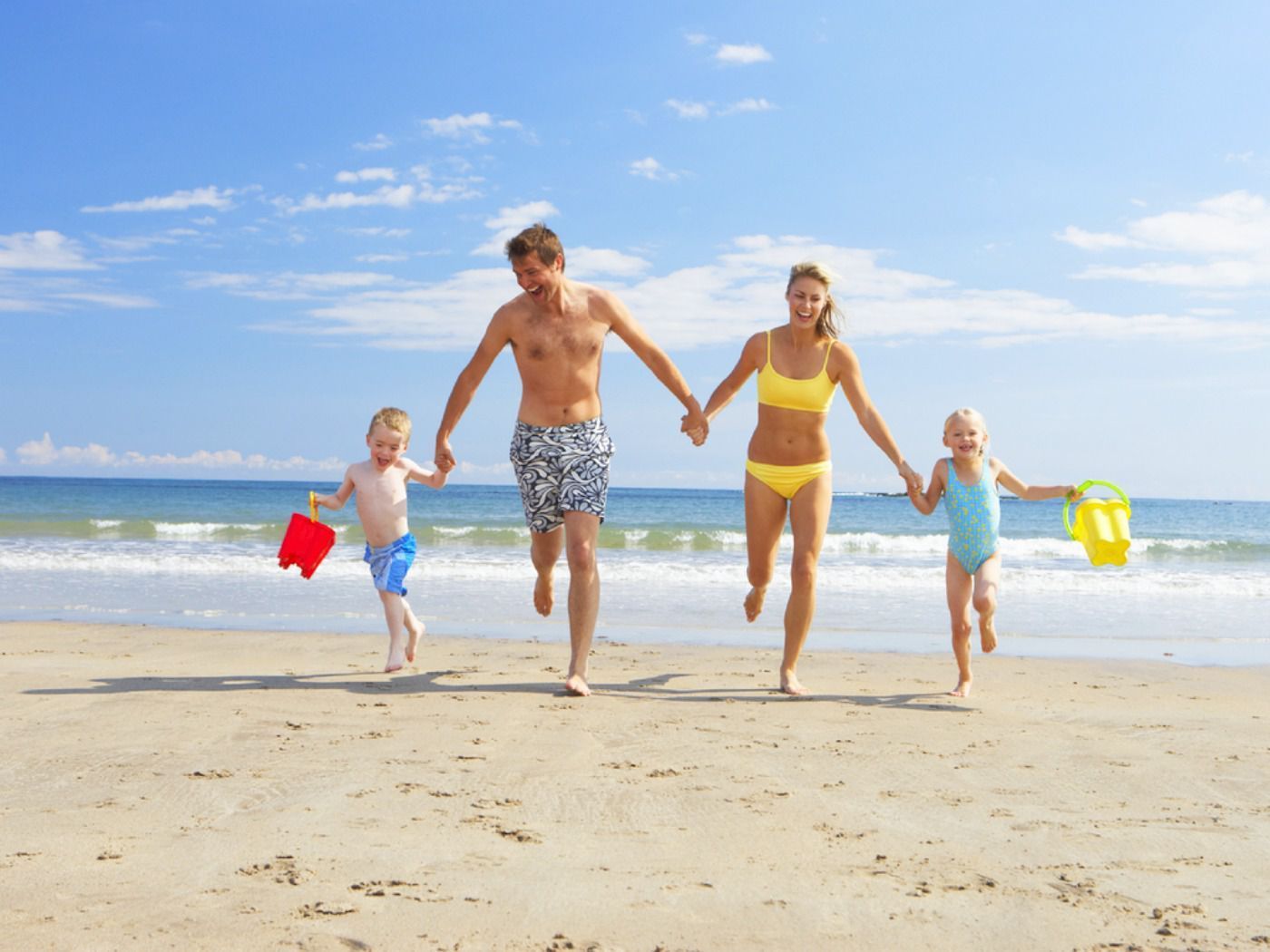 Family enjoying a day at the beach