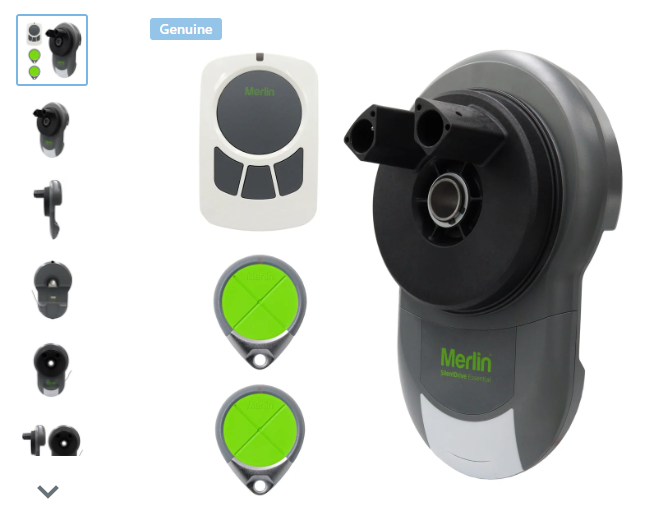 Merlin wall-mounted security camera with accessories and green lens covers shown on white background