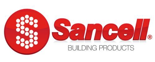 Sancell Building Products logo in red and gray with a red circle icon