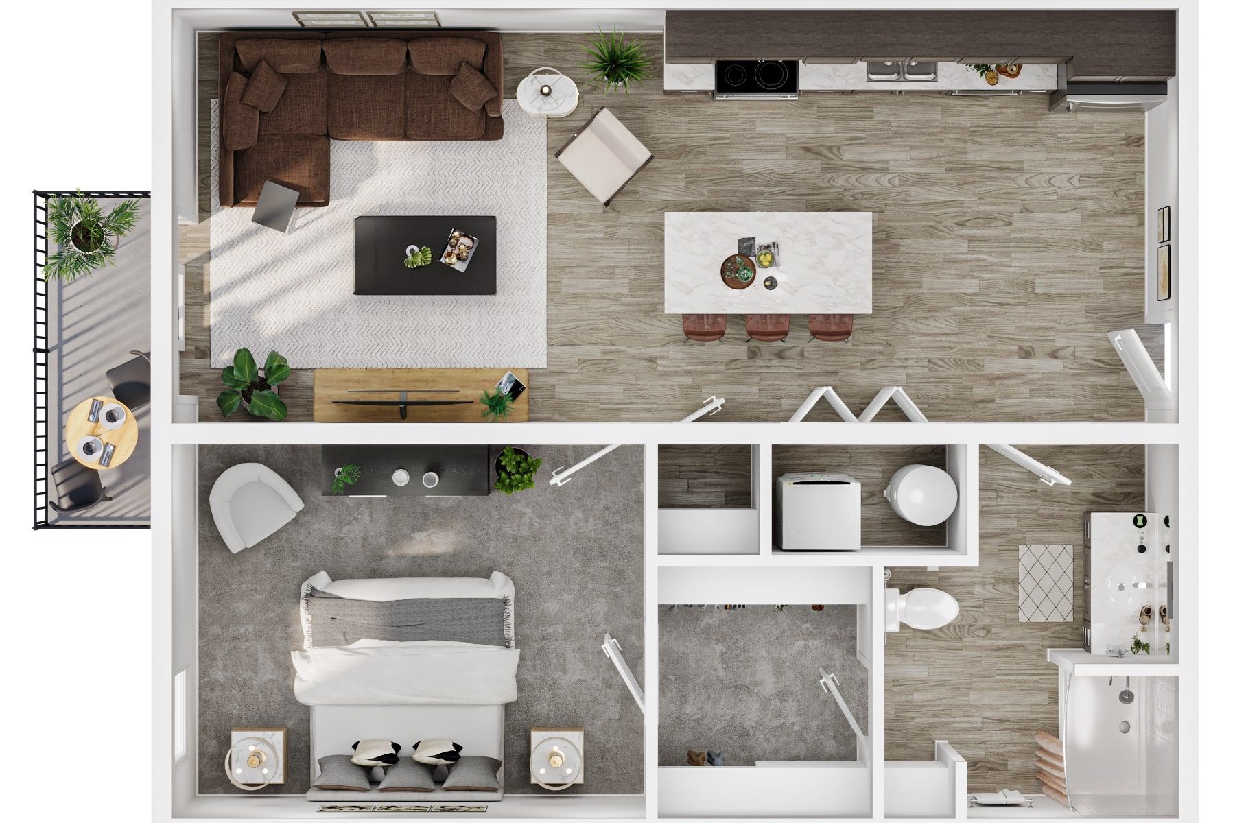 1 BED, 1 BATH FLOOR PLAN