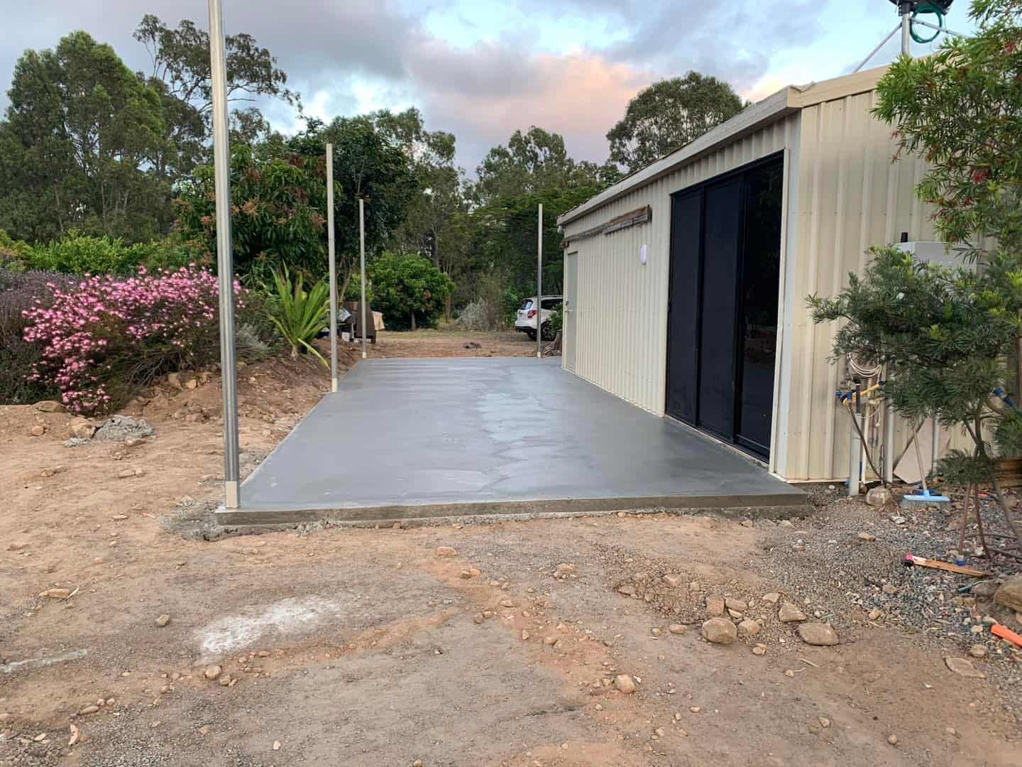 Concrete Pad in Front of a Shed — ShedBoss in Atherton, QLD