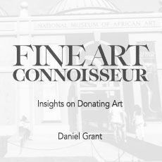 The logo for fine art connoisseur insights on donating art by daniel grant.