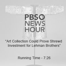 A lamp with the words `` art collection could prove shrewd investment for lehman brothers '' on it.