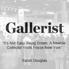 It 's not easy being green : a newbie collector visits frieze new york.