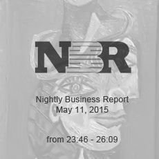 A black and white photo of a nightly business report.