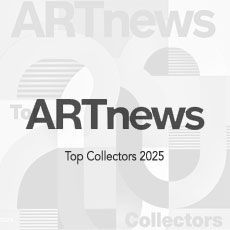 ARTnews cover reading “Top Collectors 2025” in black on a light gray background