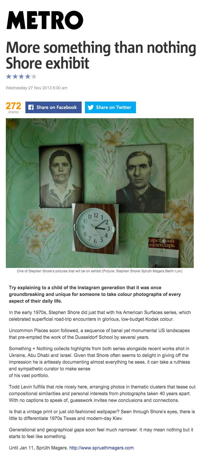 A metro article about a shore exhibit