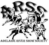 A black and white logo for the adelaide river show society