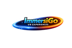 ImmersiGo VR Experiences logo with blue-to-orange swoosh on white background