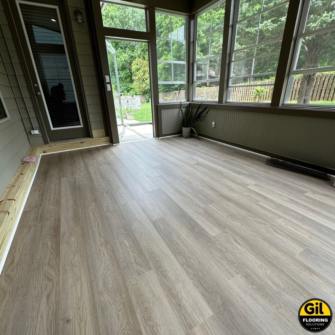 A room with a lot of windows and a wooden floor. A room with a lot of windows and a wooden floor.