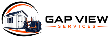 GAP View Services logo with house and forklift icon in black, orange, and white
