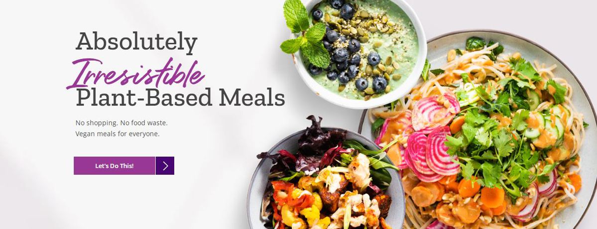 Click-through landing page for the food home delivery company,