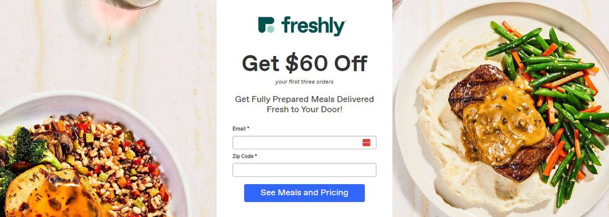 Lead generation of landing page for the food home delivery company,