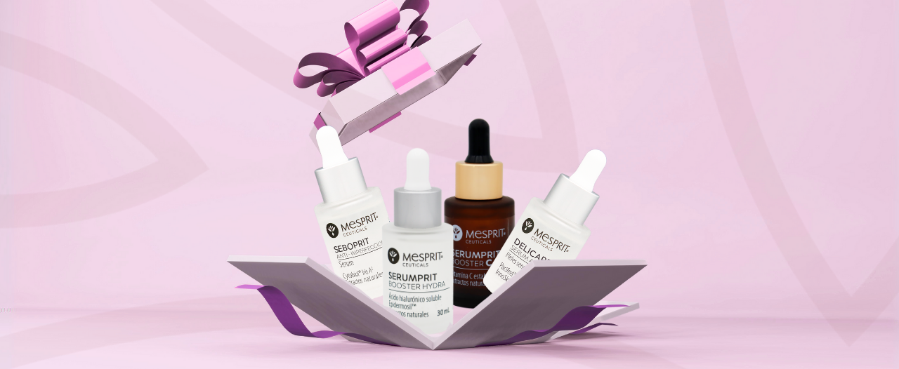 three bottles of messpirit products are displayed in a gift box
