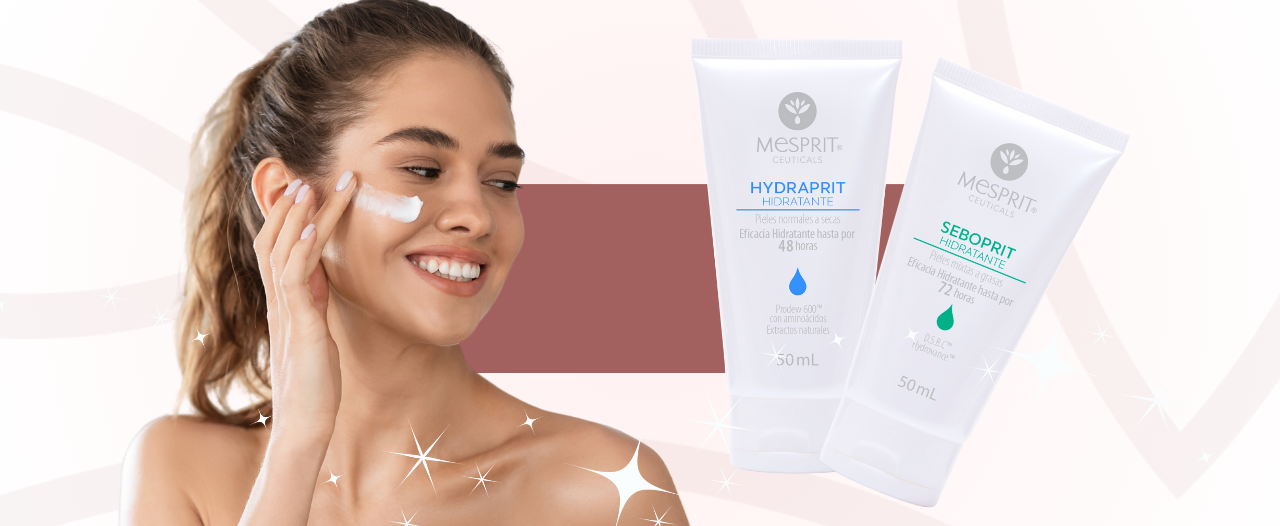 a woman is applying a cream to her face next to a tube of seborrit