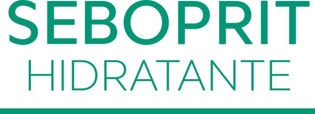 El logotipo de seboprit hidratante es verde y blanco sobre fondo blanco.