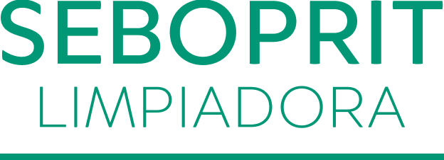 El logotipo de Seboprit Limpiadora es verde y blanco sobre un fondo blanco.