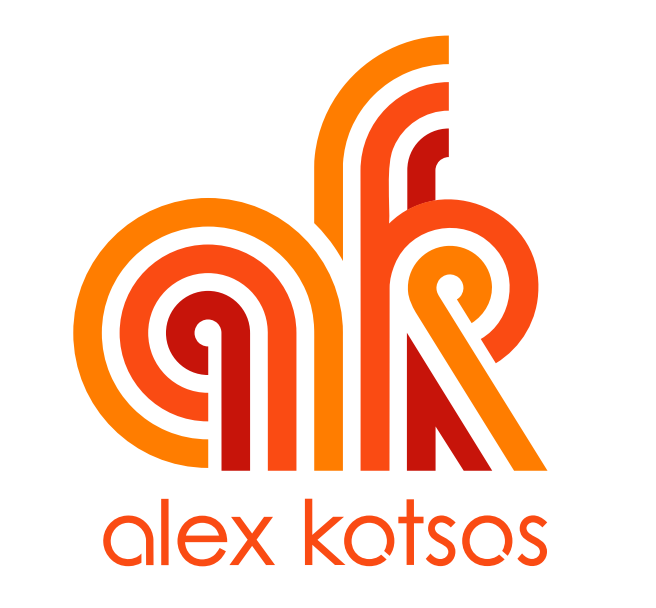A logo featuring stylized letters 
