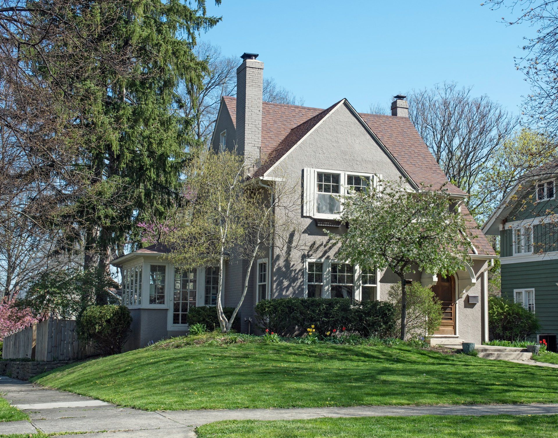 gray suburban house