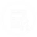 Certificate with ribbon seal icon in light gray outline