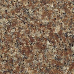 Close-up of a speckled brown, beige, and gray granite surface