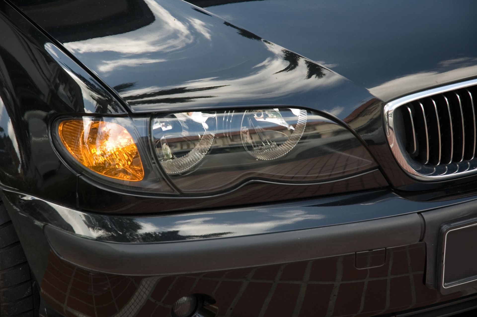 Close-up of the vehicle's front grille