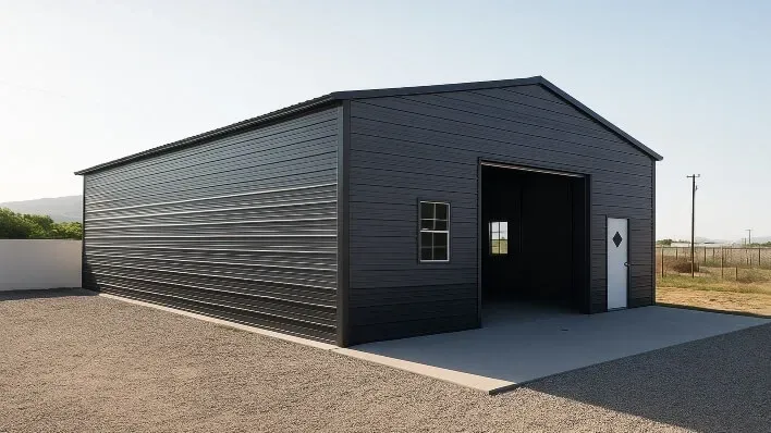 Steel Garage Building Installation in Frisco