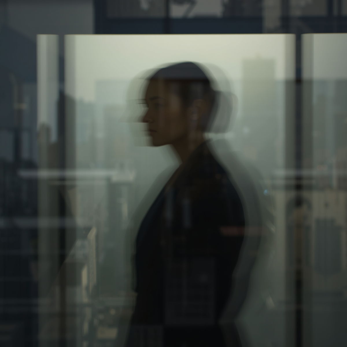 officeworkerblurredinfrontofwindow