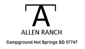 A logo for allen ranch campground hot springs sd 57749