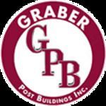 Graber Post Buildings Inc. circular logo in maroon and white with GPB monogram