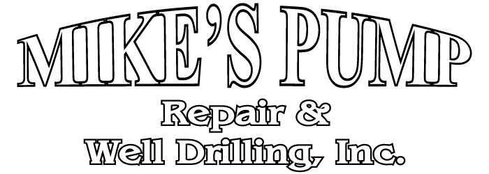 Mike's Pump logo with Repair & Well Drilling, Inc. text.