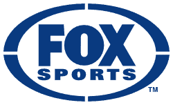 Blue oval logo with the word