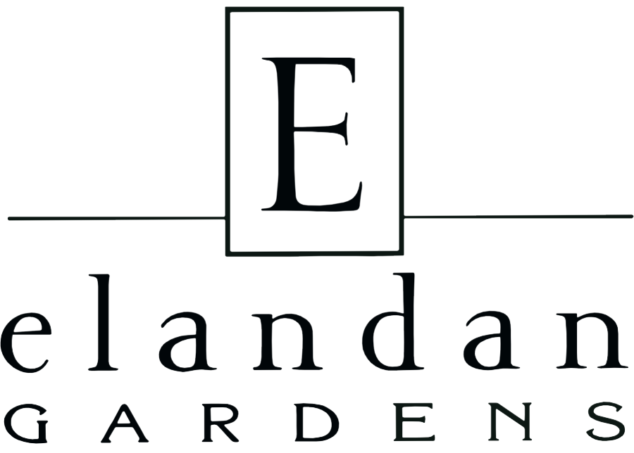 The Elandan Gardens logo with a large “E” above the wordmark on a white background