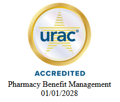 A logo for urac accredited pharmacy benefit management