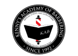 The logo for kenny 's academy of barbering since 1992