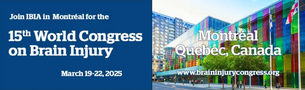 A poster for the 15th world congress on brain injury.