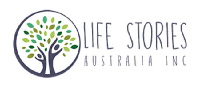 Logo for Life Stories Australia Inc: tree inside circle with words 