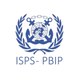 Emblema marítimo azul de ISPS-PBIP con una corona de laurel y un ancla, sobre el texto «ISPS-PBIP»