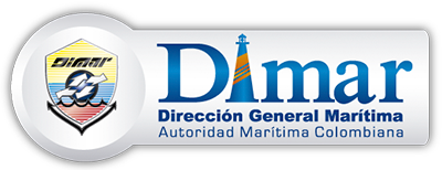Logotipo de DIMAR con icono de faro y el texto «Dirección General Marítima, Autoridad Marítima Colombiana»