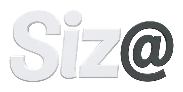 Logotipo estilizado de Siza en blanco y gris oscuro