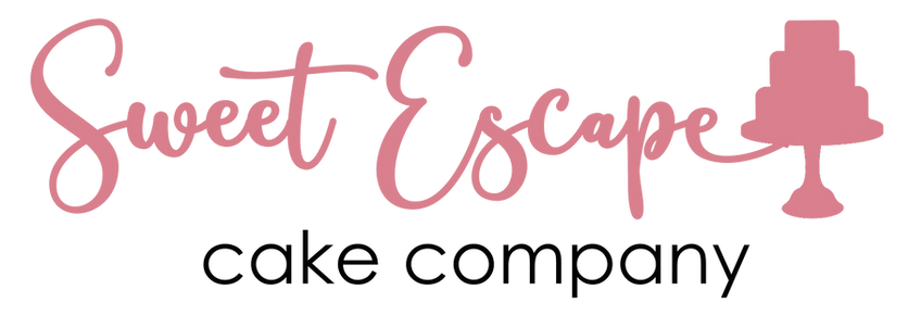 The logo for Sweet Escape Cake Company shows a cake on a cake stand.