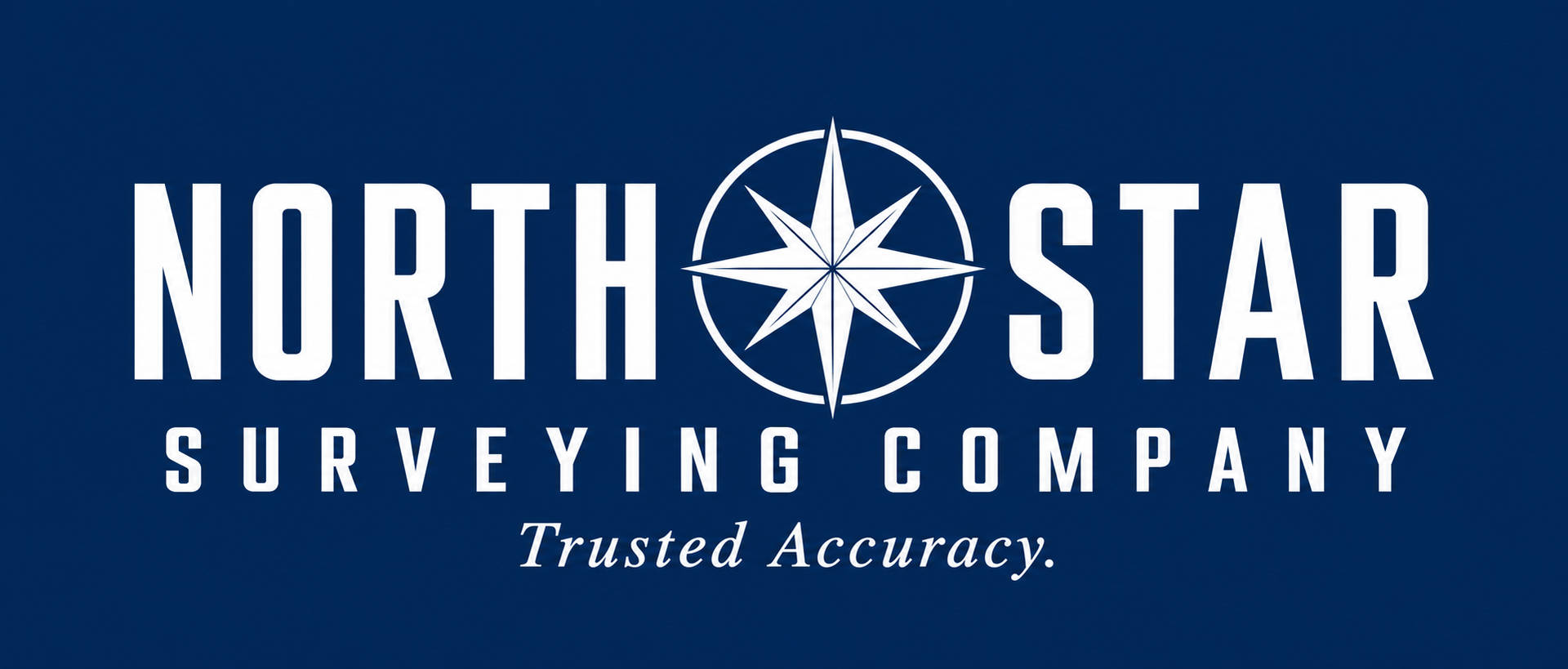 North Star Surveying Company — Trusted Accuracy, white logo on navy