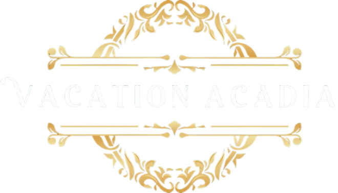 Gold ornate floral frame on white background with faint “Vacation Academy” text in the center